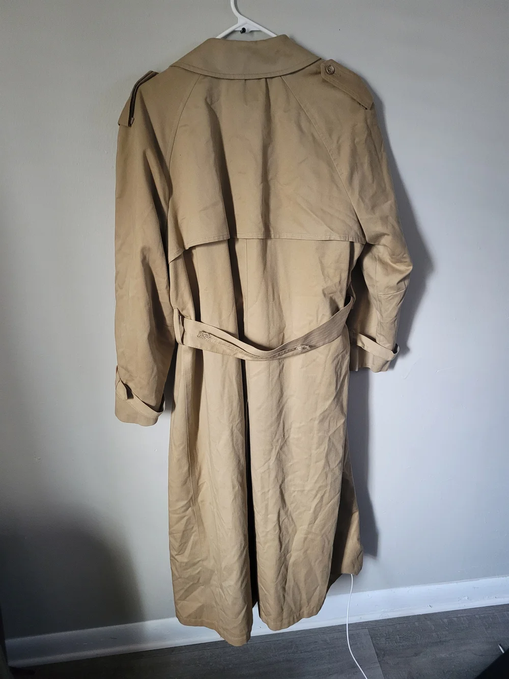 London Fog Vintage Tan Trench Coat with Belted Waist